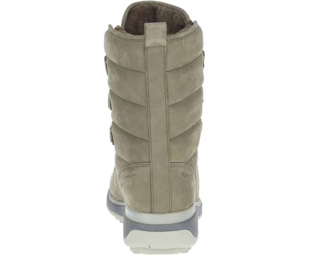 Botas Senhora - Merrell Snowcreek Cozy Couro Polar Waterproof - Verde Oliva - JMC315297